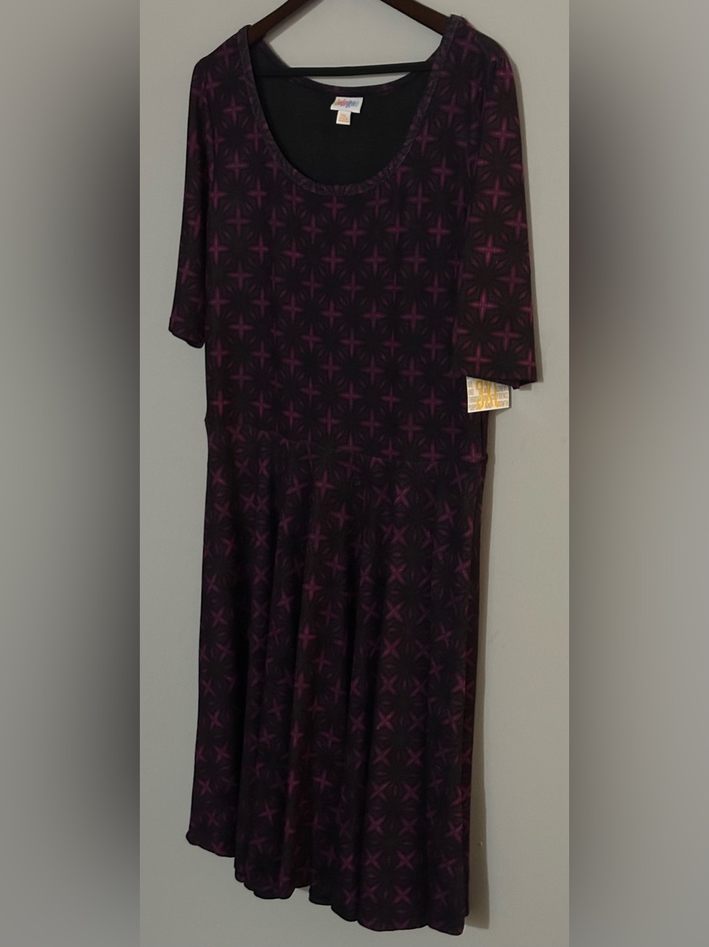 Lularoe nicole 3xl dress nwt black purple